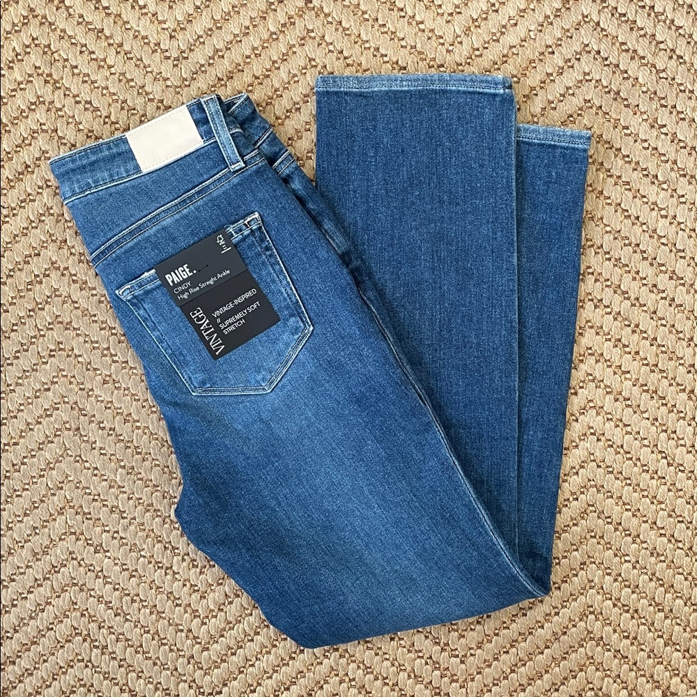 PAIGE CINDY - Straight Legged Denim Jeans - Blue - 28